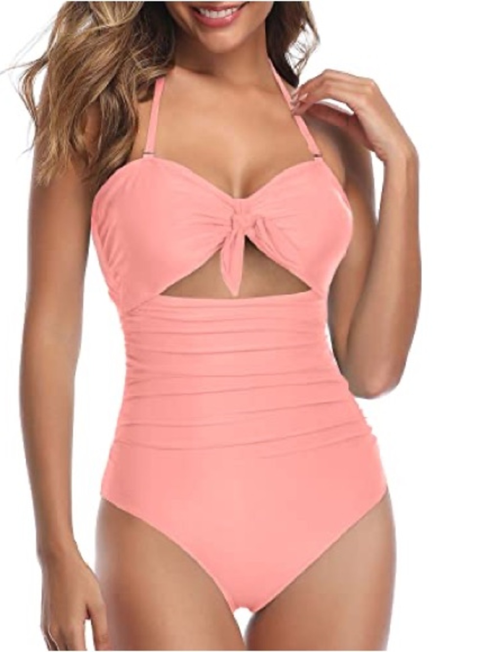 Sexy Cutout One Piece Swimsuit Tummy Control High Waisted Halter